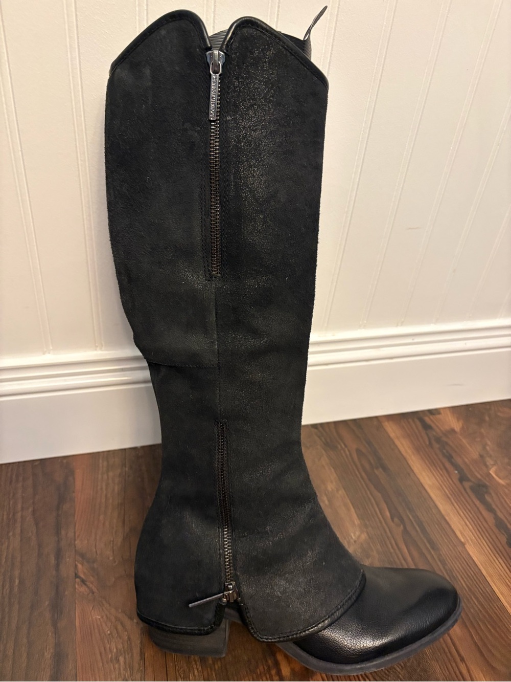 Donald J. Pliner Black Tall Zip-Up Heeled Boots - Picture 4 of 10